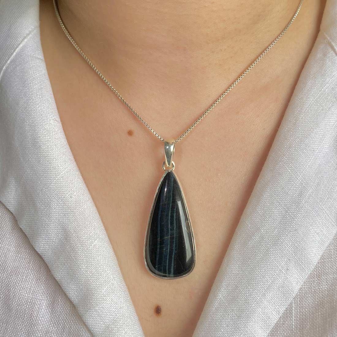Blue Tiger Eye Pendant-(BTE-P-20.)